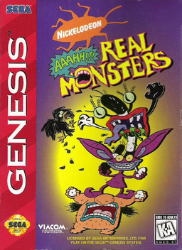 AAAHH Real Monsters box art for Sega Genesis